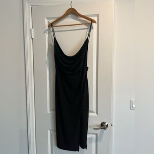 GUC - ELH Studio Front Drape Midi Black Sleeveless Dress Size X Large